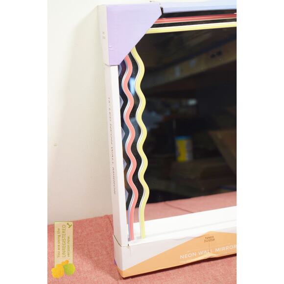 Prism 13" LED Neon Wavy Desk Mirror - Picture 2 of 6